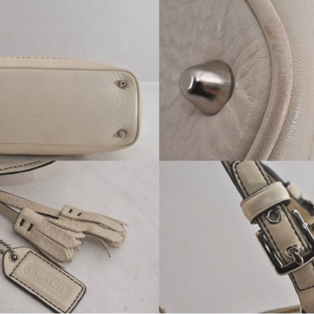 Vintage Authentic Coach Cream/white Shoulder Bag - Picture 8 of 10